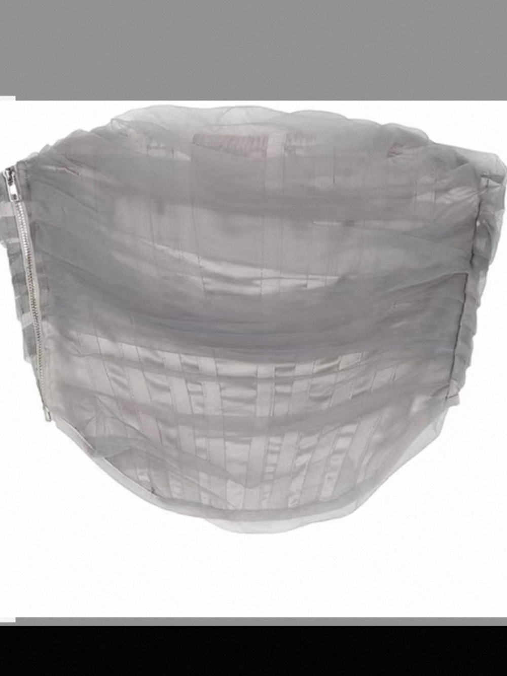 Light Gray Strapless Ruched Organza Bustier